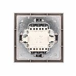 Выключатель двойной с подсветкой Lezard Zima 704-7488-112QC встраиваемый, серый матовый