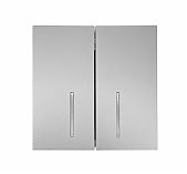 Выключатель двойной с подсветкой Lezard Zima 704-7488-112QC встраиваемый, серый матовый
