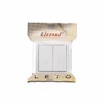 Выключатель проходной двойной Lezard Leto накладной, белый 752-0200-106