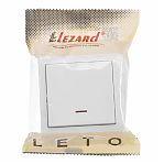 Выключатель оконечный с подсветкой Lezard Leto, пластиковый, белый