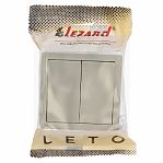 Выключатель двойной с подсветкой Lezard Leto, накладной, кремовый