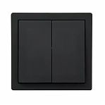 Выключатель двойной Lezard Leto 752-4200-101, накладной, чёрный бархат