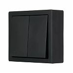 Выключатель двойной Lezard Leto 752-4200-101, накладной, чёрный бархат