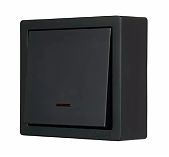 Выключатель с подсветкой Lezard Leto 752-4200-111, накладной, чёрный бархат