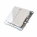 Выключатель двойной с подсветкой Systeme Electric AtlasDesign ATN000253 встраиваемый, бежевый
