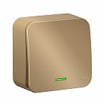 Переключатель Schneider Electric BLANCA 1 клавиша с подсветкой титан BLNVA106114