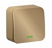 Переключатель Schneider Electric BLANCA 1 клавиша с подсветкой титан BLNVA106114