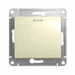 Выключатель GLOSSA 1 клавиша с подсветкой бежевый GSL000213