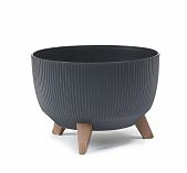 Кашпо Roma Eco recycled Jumper, на ножках, d-29 см, h-23 см, 9.3 л, антрацит