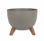 Кашпо Roma Eco recycled beton, на ножках, серый бетон, с поддоном, до 7 кг, 23х29 см, 9,3 л