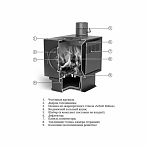 Печь отопительная TMF Золушка 2016 со стеклом, 4 кВт, d120мм, до 50 куб.м