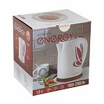 Чайник электрический Energy E-211 диск, 1.8 л, 2.2 кВт, бело-красный