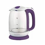 Чайник электрический WILLMARK WEK-1704G 1.7л, 2.2кВт, стекло, белый-фиолетовый