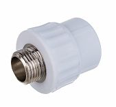 Муфта полипропиленовая комбинированная 25х1/2" НР белая