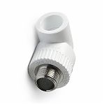 Колено с креплением ProAqua 20х1/2" НР полипропилен, белое 40х50х60 мм