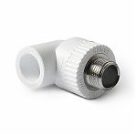 Колено с креплением ProAqua 20х1/2" НР полипропилен, белое 40х50х60 мм