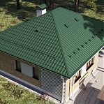 Металлочерепица Металл-Профиль 1180х2600 мм для кровли,  темно-зеленая