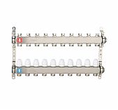 Коллектор Gappo G428.10 регулируемый с запорными клапанами 10-вых. x 1" x 3/4"