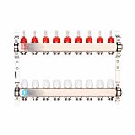 Коллектор Gappo G424.9 регулируемый с расходомерами 9-вых. x1"x3/4"