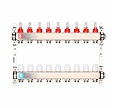 Коллектор Gappo G424.9 регулируемый с расходомерами 9-вых. x1"x3/4"
