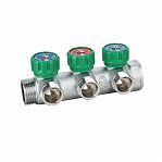 Коллектор ВР-НР Gappo G1002.03 1"x3/4"x3 вых евроконус, регулирующий