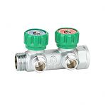 Коллектор Gappo G1001.02 плоское уплотнение, 2 выхода, ВР-НР 3/4"х1/2"