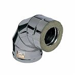 Отвод (колено) дымохода Ferrum  d150х210 мм, угол 135 гр., сталь 0.5 мм, сэндвич-конструкция