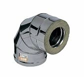 Отвод (колено) дымохода Ferrum  d150х210 мм, угол 135 гр., сталь 0.5 мм, сэндвич-конструкция