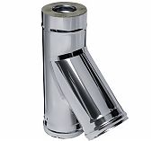 Тройник для дымоходов Ferrum d 130x200 мм, сталь 0.5 мм, 135 гр., сэндвич-конструкция