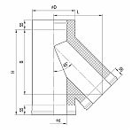 Тройник для дымоходов Ferrum d 130x200 мм, сталь 0.5 мм, 135 гр., сэндвич-конструкция