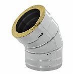 Отвод (колено) дымохода Ferrum К 180х280 мм, угол 135 гр., сталь 0.5 мм, сэндвич-конструкция