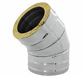 Отвод (колено) дымохода Ferrum К 180х280 мм, угол 135 гр., сталь 0.5 мм, сэндвич-конструкция