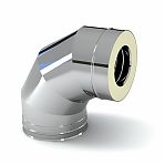 Отвод (колено) дымохода Ferrum К d 180х280 мм, угол 90 гр., сталь 0.8 мм, сэндвич-конструкция