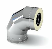 Отвод (колено) дымохода Ferrum К d 180х280 мм, угол 90 гр., сталь 0.8 мм, сэндвич-конструкция