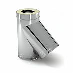 Тройник для дымоходов Ferrum К d 130х200 мм, угол 135 гр., сталь 0.8 мм, сэндвич-конструкция