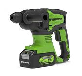 Аккумуляторный перфоратор Greenworks GD24SD2K4 24В, 2Дж, 1акк, 4.0Ah+з.у. 3803007UB