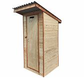 Туалет деревянный для дачи, односкатная крыша, профнастил, 980х2200х1020 мм