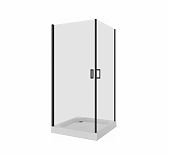 Душевое ограждение Niagara Nova NG-6804-08 Black 100х100х190 квадрат, двери распашные, 1 место