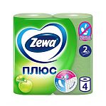 Бумага туалетная Zewa плюс, яблоко, 2 слоя, 4 рулона