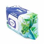 Салфетки влажные Aura Pure Cotton с крышкой, хлопок и мята, 120 шт