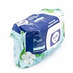 Салфетки влажные Aura Pure Cotton с крышкой, хлопок и мята, 120 шт