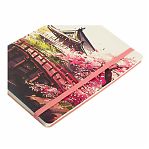 Книжка записная Лайт кожзам, Greenwich Line Sakura. Karahafu, с резинкой,  А5, 80 л