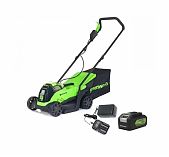 Газонокосилка аккумуляторная Greenworks GD24LM33K4 24В 1акк 4.0 Ah+з.у.