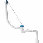 1521 Сифон для ванны низкий,с пластмассовой цепочкой (Nova Plumbing Solution)