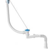 1521 Сифон для ванны низкий,с пластмассовой цепочкой (Nova Plumbing Solution)
