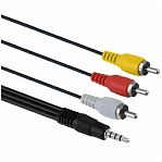 Кабель 3RCA-AUX, тюльпаны на 3.5 Jack, 1.5м