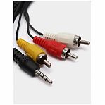 Кабель 3RCA-AUX, тюльпаны на 3.5 Jack, 1.5м