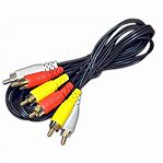 Кабель для передачи аналогового видео и аудиосигнала 3RCA - 3RCA тюльпан, различные цвета, 1.5 м