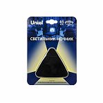 Светильник-ночник Uniel DTL-320 Треугольник с фотосенсором, пластик, черный