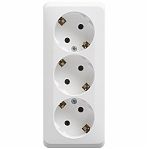 Розетка 3-местная Systeme Electric Этюд PA16-012B с заземлением, накладная, белая